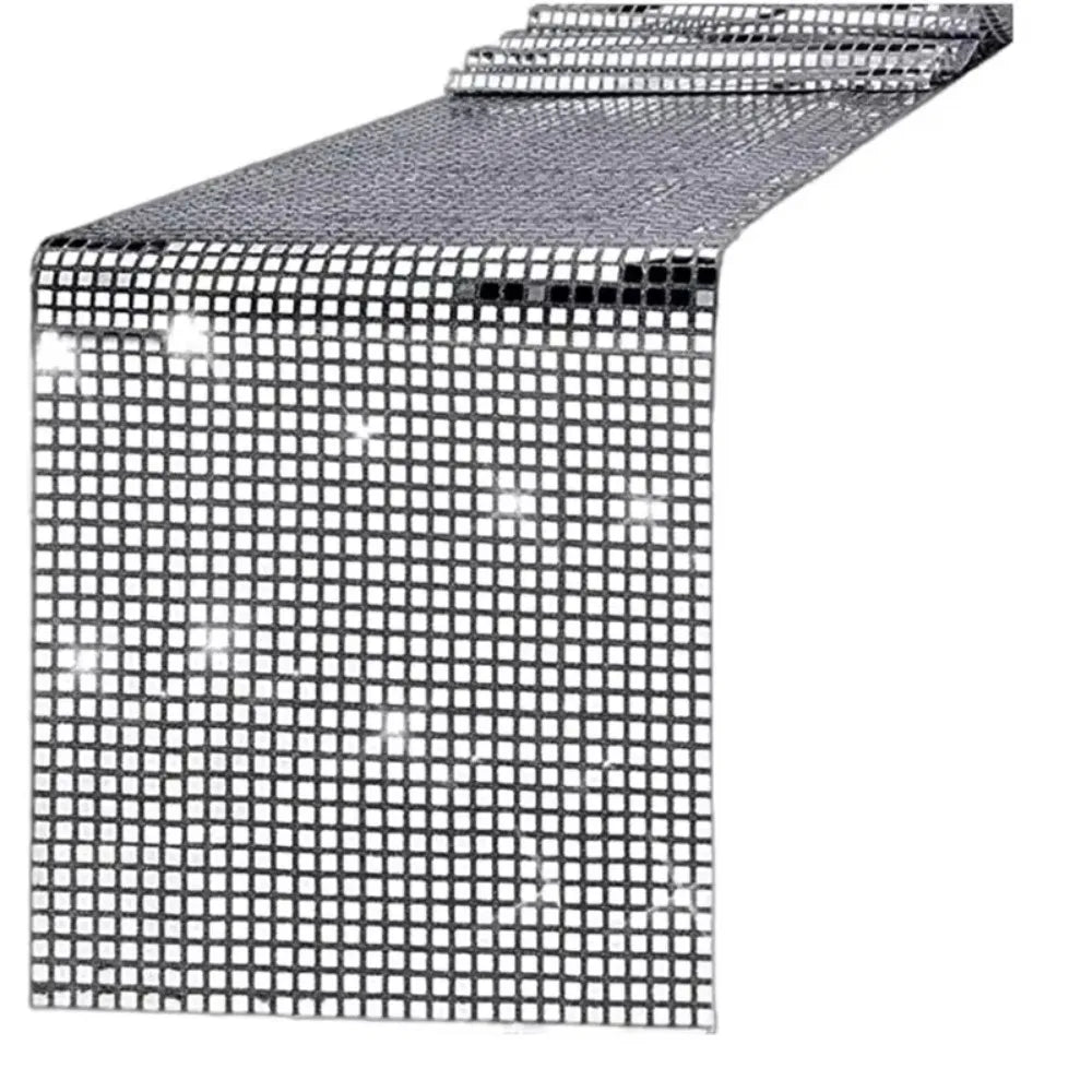 table table paillettes argent noir carreaux modernes élégantes mariage fêtes decoration chambre restaurant
