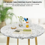 nappe table ronde imperméable pvc élastique bord marbre moderne blanc gris noir