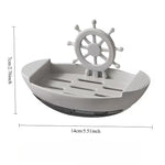 porte savon bateau nautique moderne adhésif drainage blanc gris noir rose