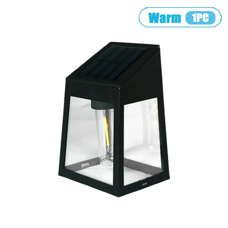 lampe murale solaire moderne noire ampoule filament panneau solaire éclairage extérieur résistant autonomie