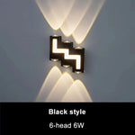 applique murale moderne noire lumiere dorée escalier geometrique led ip65 aluminium
