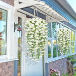 guirlande artificielle vigne blanche verte fleurs fines feuilles modernes extérieur accrochée 75cm decoration murale