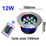 Spot LED argenté moderne télécommande éclairage extérieur IP67 12W 18W 9W