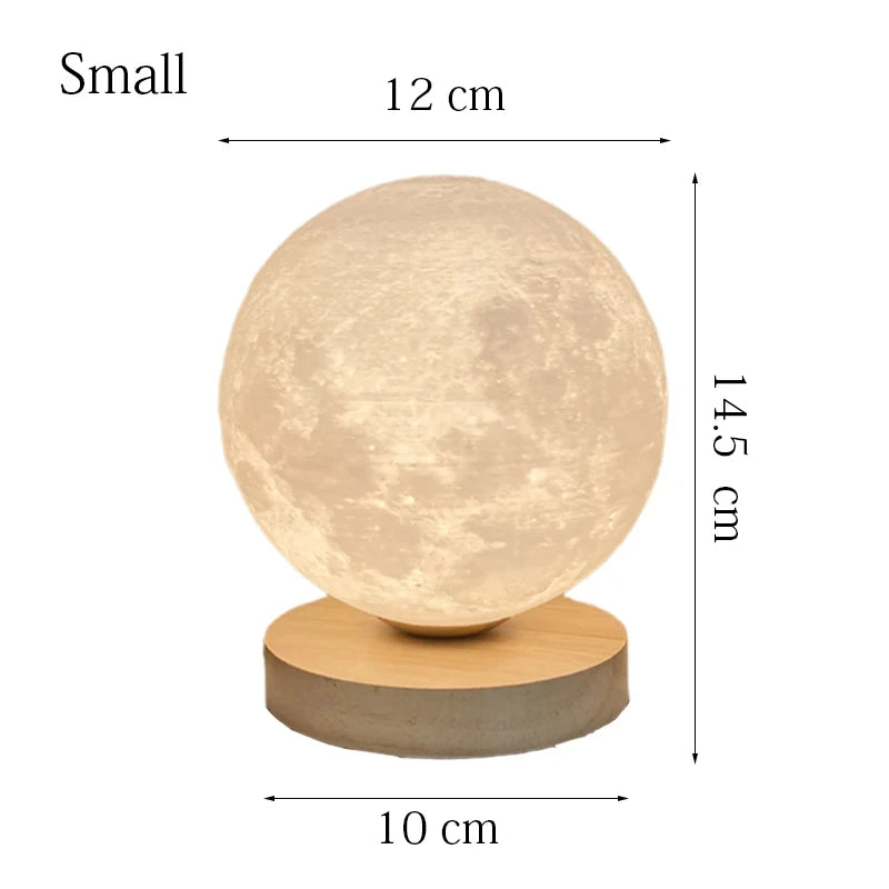 lampe table moderne lune texture marbrée blanc beige 12cm 15cm 18cm