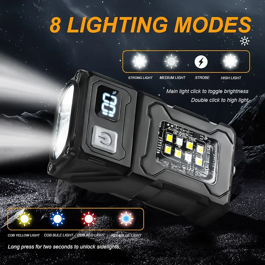 lampe torche rechargeable led noire aimantée rotative camping 10w intense modifiable moderne robuste
