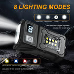 lampe torche rechargeable led noire aimantée rotative camping 10w intense modifiable moderne robuste