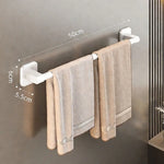 porte serviettes mural aluminium argenté lisse moderne adhésif salle bain simple robuste 30cm 40cm