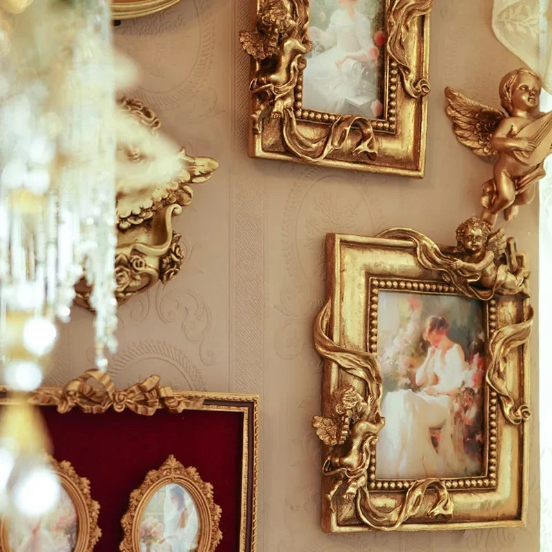 cadres decoratifs or ornements floraux angelots baroque decoration murale fixations murales luxe maison