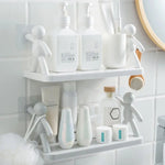 support mural blanc minimaliste figurines personnes rangement cuisine toilette adhésif respectueux environnement unique