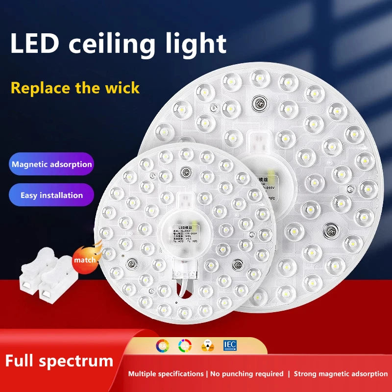 plaque led ronde diodes câble blanc moderne lumineuse 12w 18w 24w 36w 48w 72w