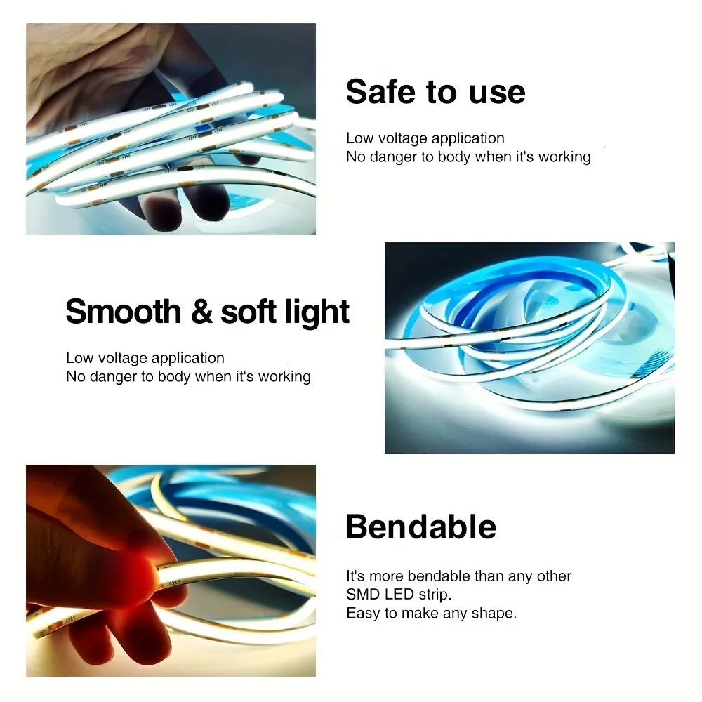ruban led flexible adhésif blanc contrôleur tactile prise usb éclairage chambre moderne minimaliste