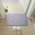 tapis bain sol antidérapant marbre doré duveté motifs veinés moderne