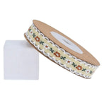 ruban décoratif fleuri vintage blanc noir bleu rose jaune simple complexe bordure dentelée polyester