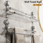 porte serviettes mural ventouse acier inoxydable gris transparent multiple utilisation moderne 36 120cmversible fixeintérieur