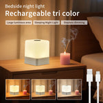 lampe chevet portable change couleur tactile 16 teintes charge usb moderne blanc gris