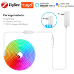 ruban led flexible multicolore adhésif moderne contrôle tactile application mobile zigbee.gateway hub wifi