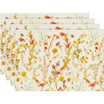 serviettes table classiques fleurs papillons beige rose vert naturel ThanksgivingDecoration