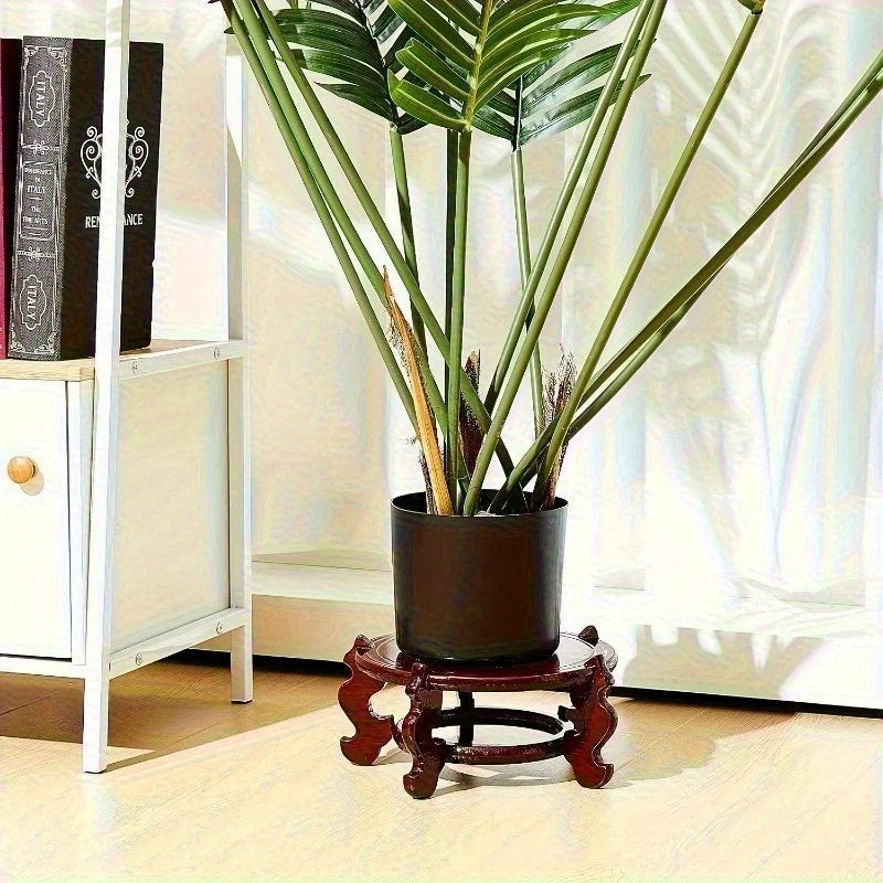 support plante bois marron pot fleur asiatique traditionnelintérieur extérieurdifférentes tailles polyvalentjardin maison