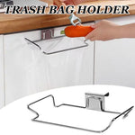 support sac poubelle acier inoxydable moderne transparent argente couroît fixe porte armoire chambre cuisine