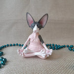 Statue de chat Sphinx Bouddha en résine gris clair - décoration jardin Ombre Interieur