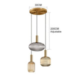 suspension lumineuse or vert gris moderne rayures horizontales opacité câble noir 13cm 20cm 30cm