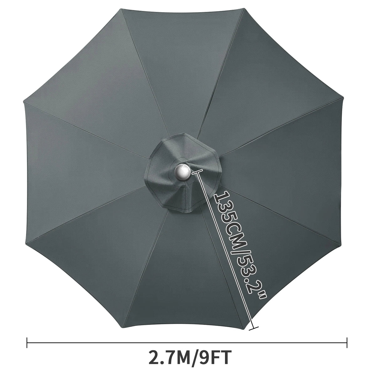 parapluie patio protection beige clair baleines moderne extérieur jardin remplacement toile supérieure