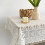 nappe broderie florale classique blanc usage maison extérieur mariage fête banquet rectangle polyester