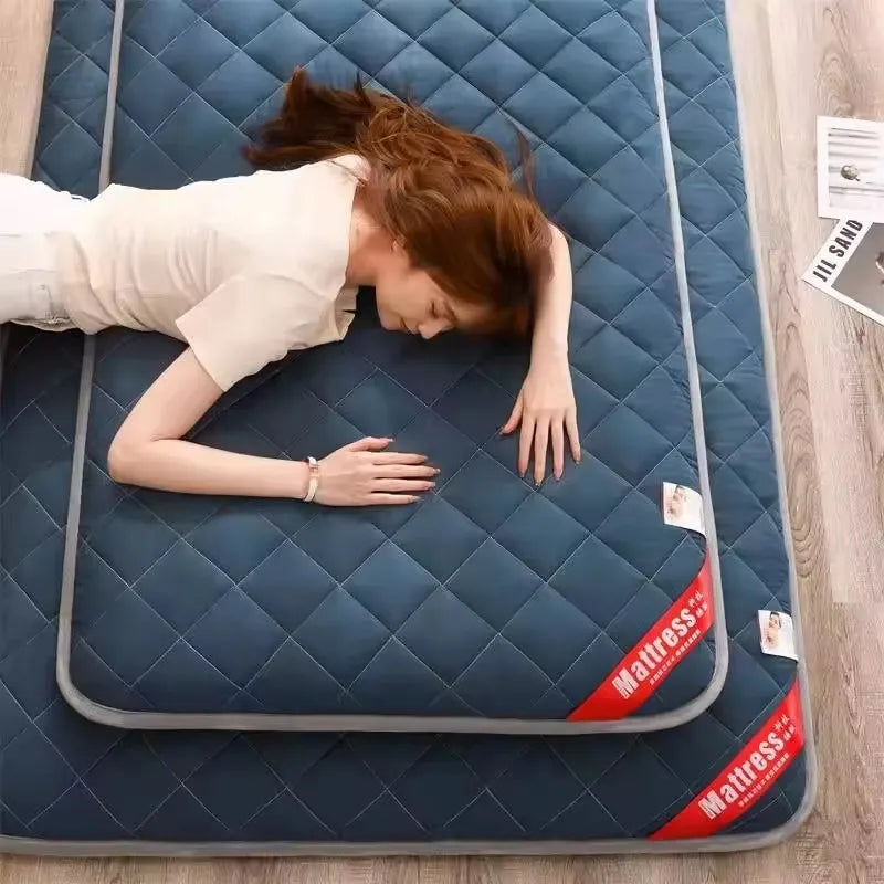 matelas tatami bleu marine gris confortable coton tissé pointillé moderne autonome épais solide antidérapant