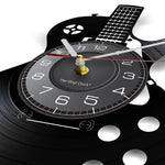 horloge murale guitare stylisée vinyle noir moderne rétro salon quartz aiguille