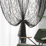 rideaux polyester dentelle fleur noir salon festifs pastorales romantiques
