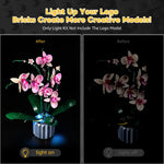 orchidée lego rose blanche verte fleurs feuilles larges kit led instructions adaptateur câble garantie