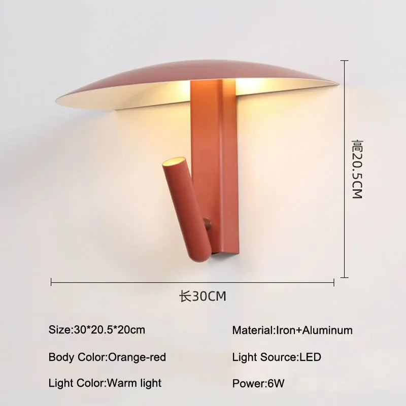 lampe murale moderne led 6w beige noir orange rouge vert chambre cuisine salle manger