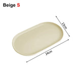 assiettes ovales modernes plastique beige marron blanc stockage cuisine plateaux rangement minimaliste