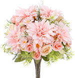 décoration mariage bouquet fleurs artificielles roses dahlias hortensias intérieur romantique champêtre