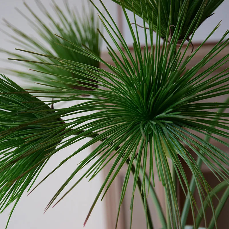 décoration intérieure plante artificielle verte feuilles pointues moderne branche plastique