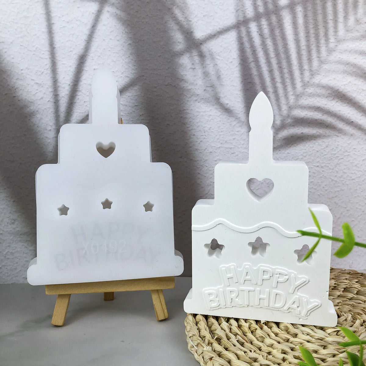 moule silicone gâteau anniversaire étoiles cœur happy birthday blanc moderneOpaque
