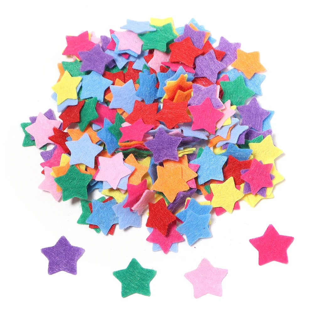 confettis feutre étoiles cœurs fleurs multicolores decoration enfant jouets maison 2cm 200pieces