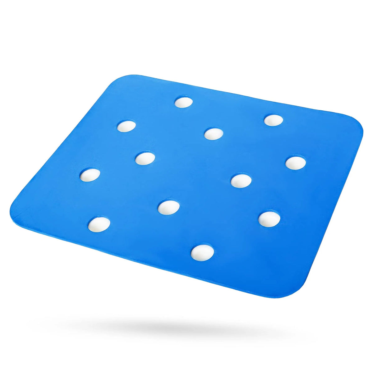 coussin siège bleu adhésif antidérapant douche chaise sécurité ergonomique texturé trous circulaires