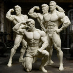 statue fitness réaliste musclé décoration sport muscle détaillé texture granulée blanc gris métallisé bracelet