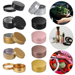 pots aluminium hermétiques rechargeables crème baume cosmétique moderne noir doré rose gris mat