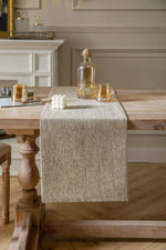 table ferme toile jute tissage rustique beige clair tissu coton classique clips métalliques usage