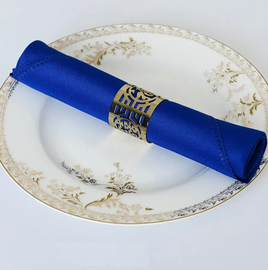 serviette table polyester unie bordure dentelle classique mariage décoration restaurant