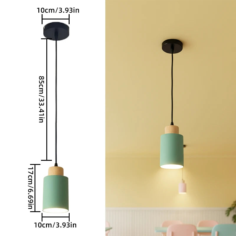 Lampes suspendues modernes minimalistes bois clair blanc noir câble ampoule tension 90 260V flux