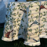 nappe table ronde traditionnelle oiseaux floral hiver printemps été fête mèresversible machine maison mariage