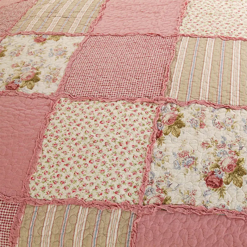 Set couvre-lit et taies d'oreiller patchwork