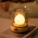 lampe led veilleuse souriante verre transparent moderne blanc beige verte adjustable basse consommation chambre