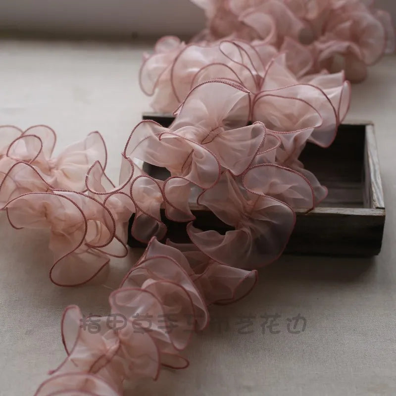 écharpe plissée organza polyester transparente rose vert blanc mariage mode occasionnelle