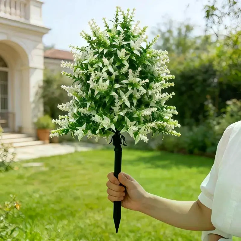 bouquet artificiel blanc vert fleurs modernes decoration exterieure jardin patio nature frais