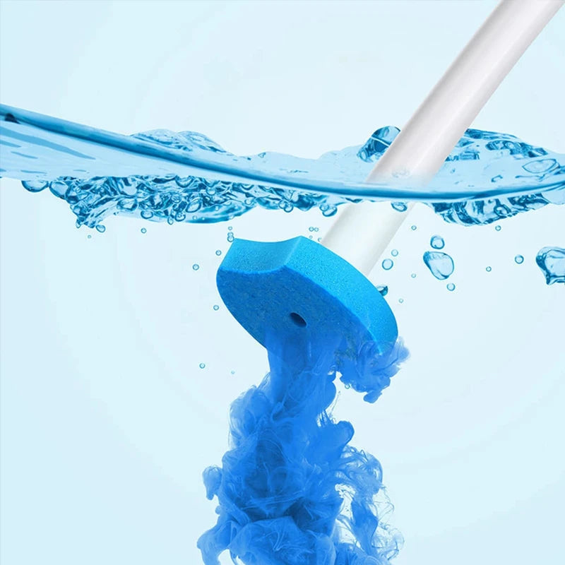 brosse toilette long manche remplacement facile blanc bleu moderne adhésif rechargeable set
