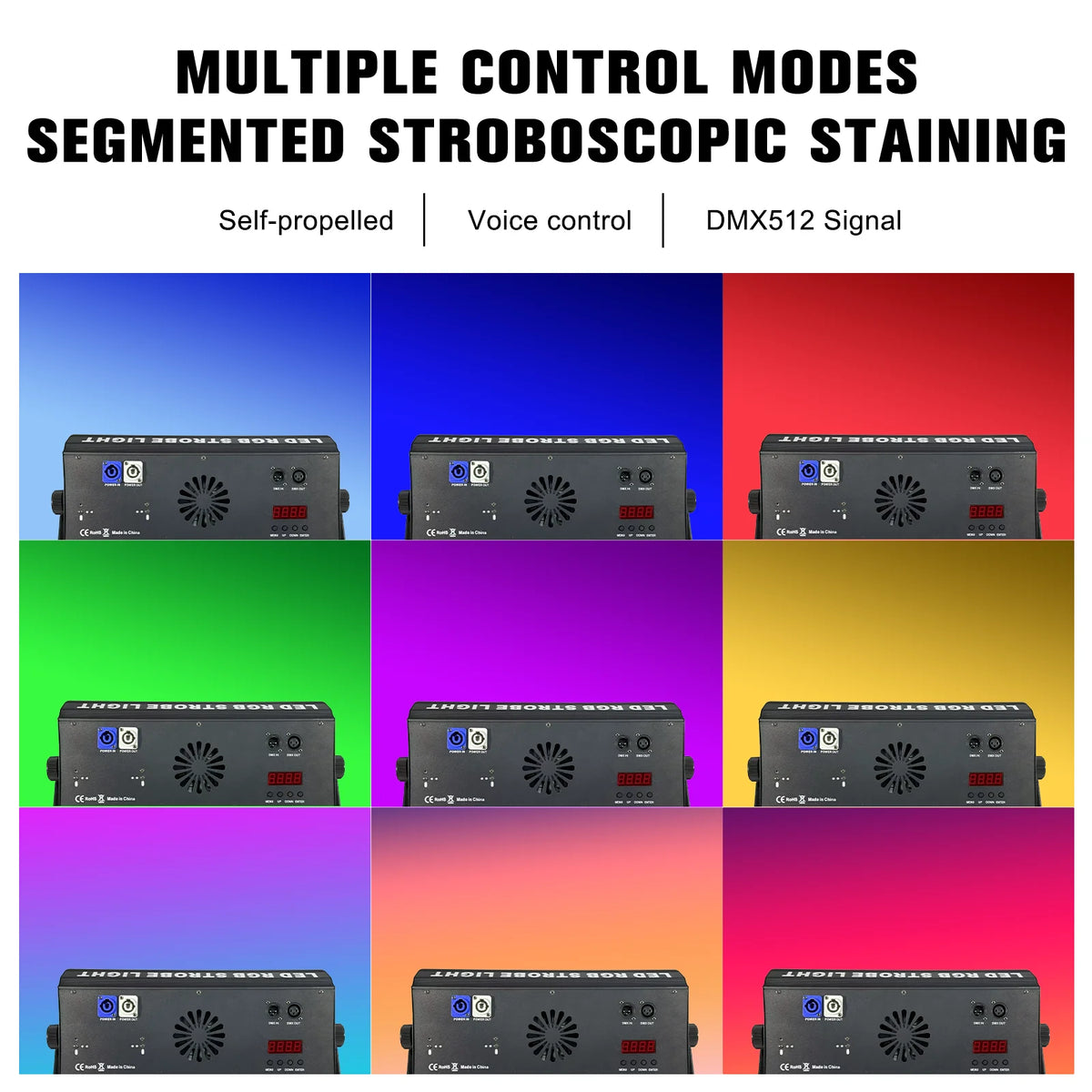 projecteur led stroboscopique couleur multiple effet scène dj moderne professionnel